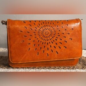 Forever Young Orange Laser-Cut Cross Body or Shoulder Bag